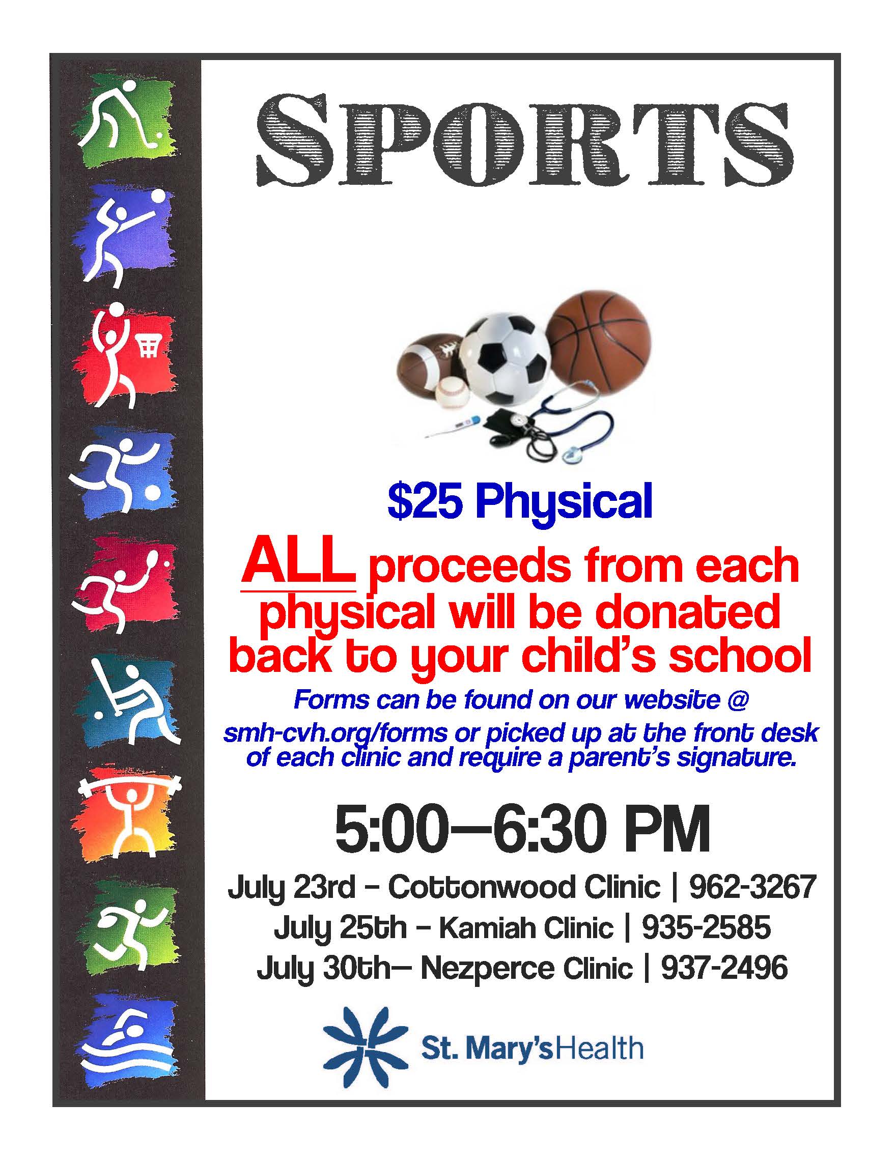 Sports Physicals Flyer 2024