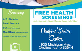 Health Screenings FlyerOrofino Senior Center 2024