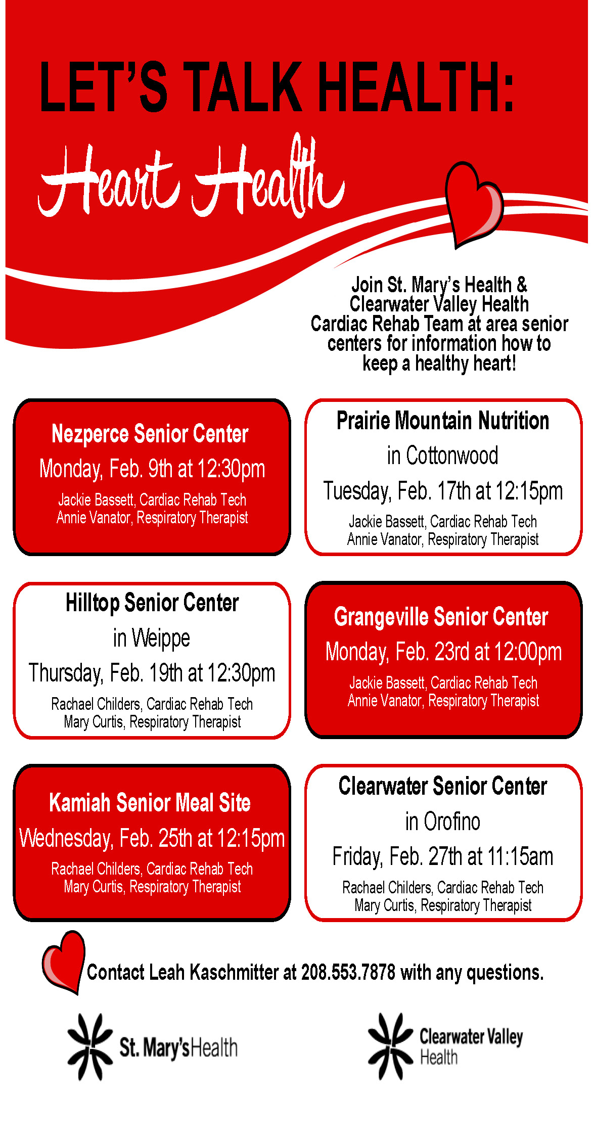 Heart Health Presentations at Senior Centers Flyer (2)